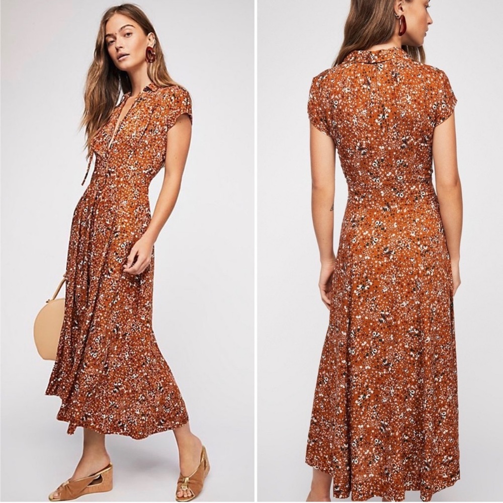 Free People Floral Midi Dress / Ditzy Floral